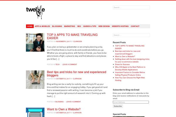 octwelve.com site used Debut