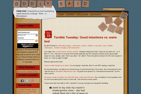 oddlysaid.com site used Clean-notebook