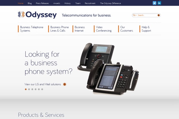 Odyssey theme site design template sample
