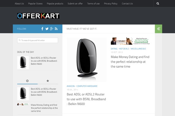 Site using eCommerce Product Catalog by impleCode plugin