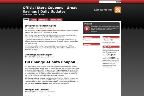 officialstorecoupons.com site used Studiopress_red