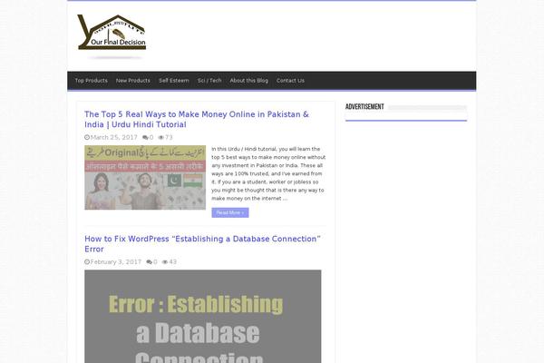 Sahifa theme site design template sample