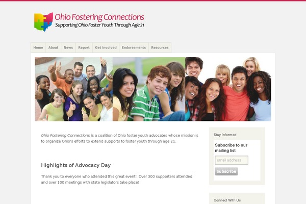 ohiofosteringconnections.org site used Misty-lake-wpcom