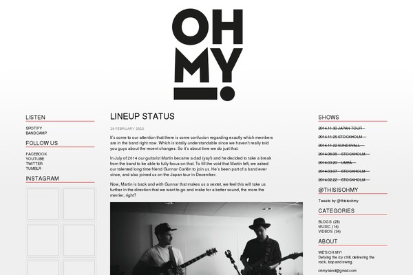 Ohmy theme site design template sample