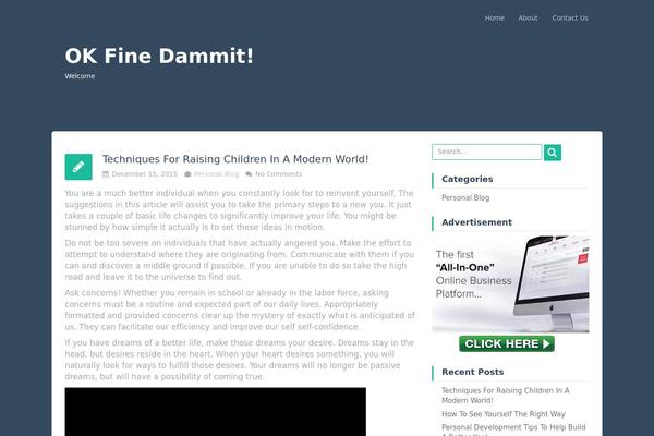 okayfinedammit.com site used Calm
