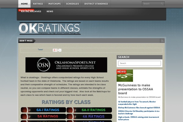 Gameday theme site design template sample