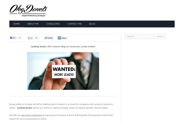 Site using Floating Social Bar plugin