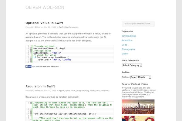 oliverwolfson.com site used Hardy