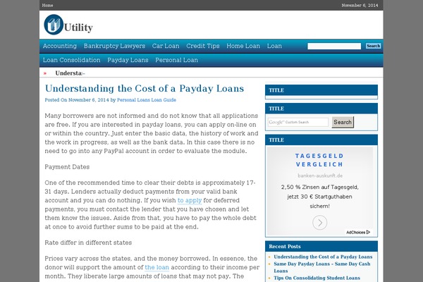 utility theme site design template sample