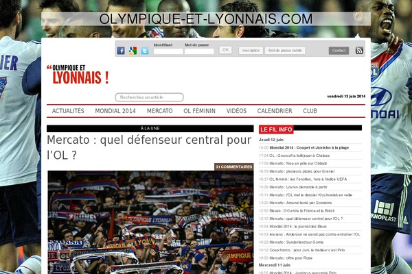 olympique-et-lyonnais.com site used SiteOrigin North