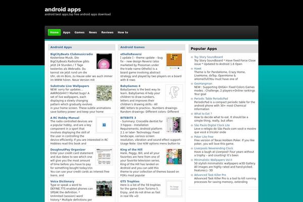 Android theme site design template sample