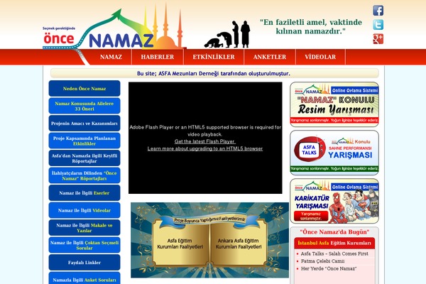 oncenamaz.org site used Oncenamaz