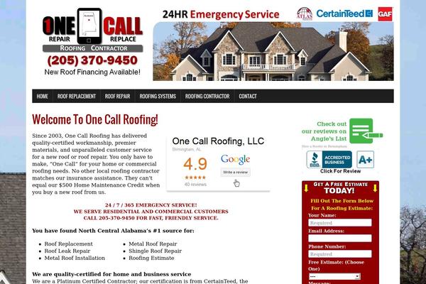 onecallroofing.com site used Designexo-pro