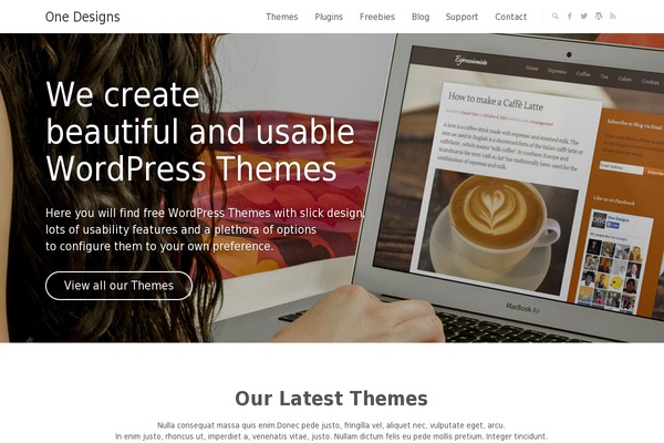One theme site design template sample