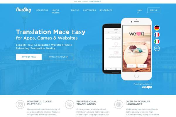 onesky theme websites examples