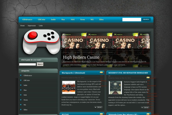 eGamer theme site design template sample
