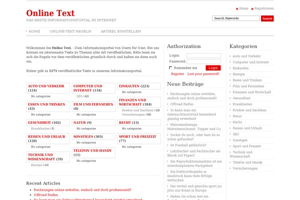 Site using Article Directory plugin