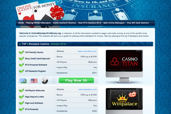 onlineblackjackformoney.org site used The Minimal