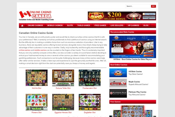 onlinecasinocanada.net site used Onlinecasinocanada
