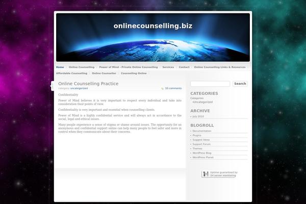 Universe theme site design template sample