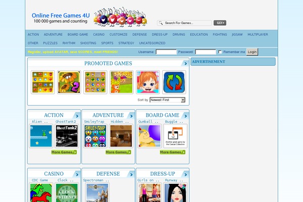 FunGames theme site design template sample
