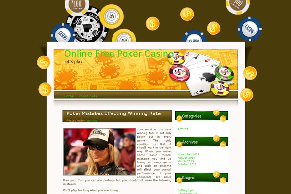 onlinefreepokercasino.com site used Banque