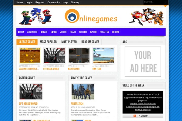 Gameleon theme site design template sample