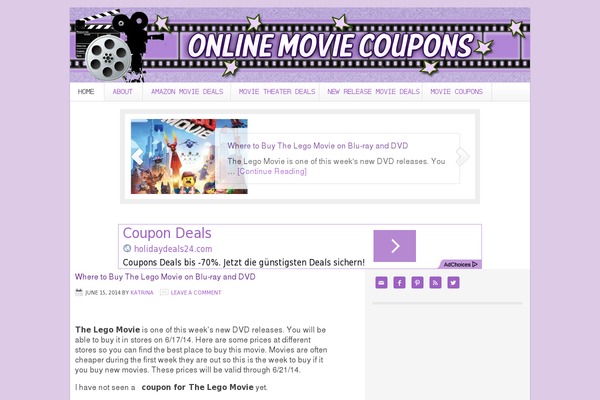 Lifestyle theme site design template sample