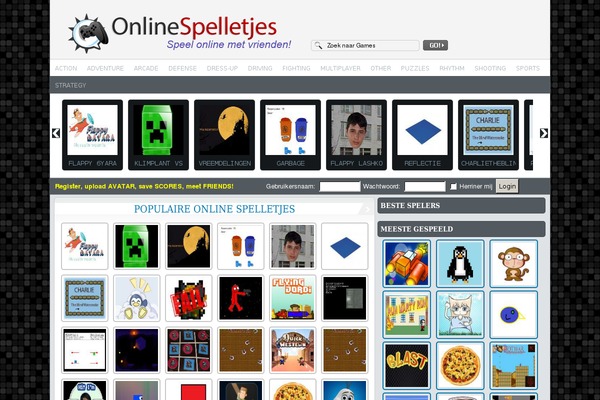 FunGames theme site design template sample