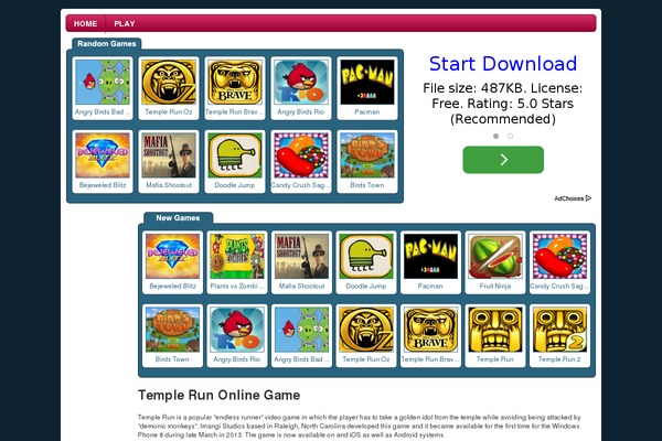 Wtb Game theme site design template sample