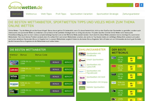 onlinewetten.de site used Sportwette
