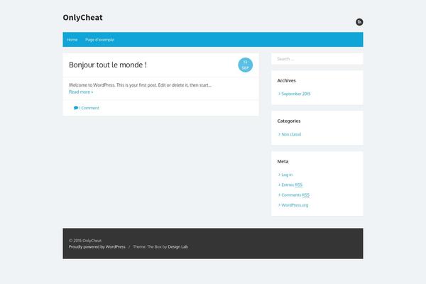 The Box theme site design template sample
