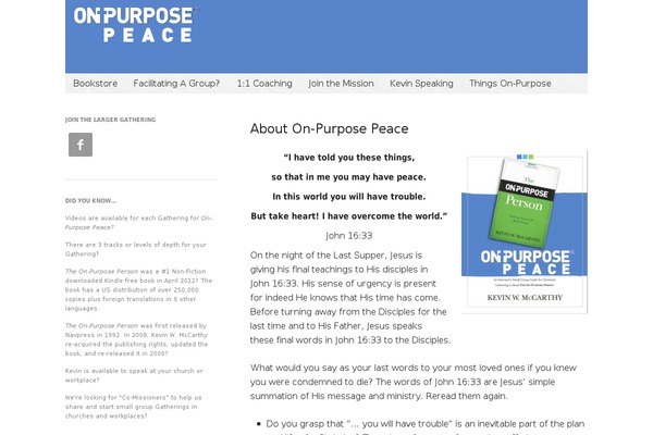onpurposepeace.com site used Whitespace-pro