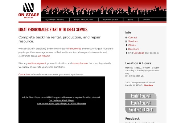 onstageservices.com site used Oss-2010