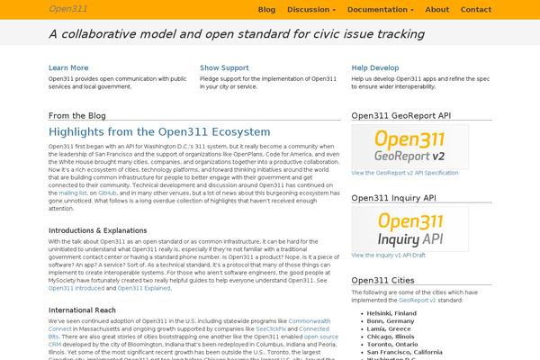 open311.org site used Open311-roots-bootstrap