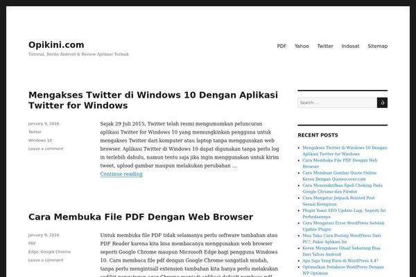 Site using Easy Table of Contents plugin