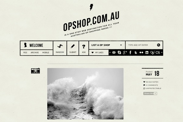 opshop.com.au site used Classicraft Theme