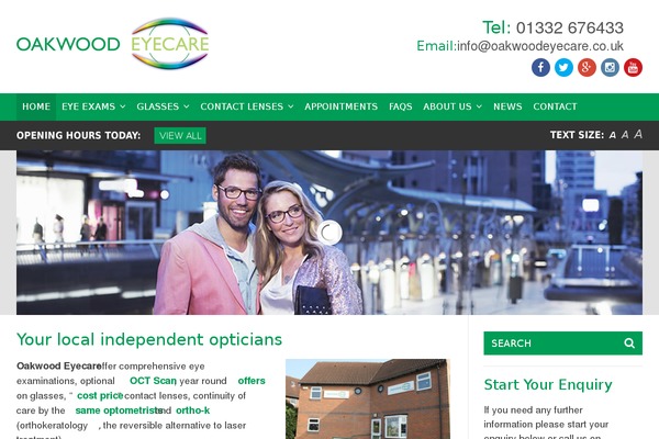 opticiansderby.com site used Oakwoodeyecare
