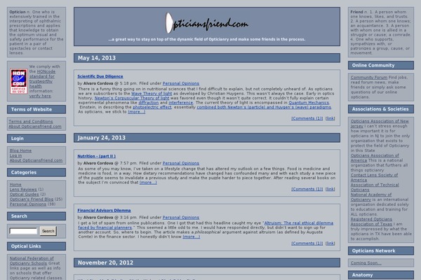 opticiansfriend.com site used Journalized-winter