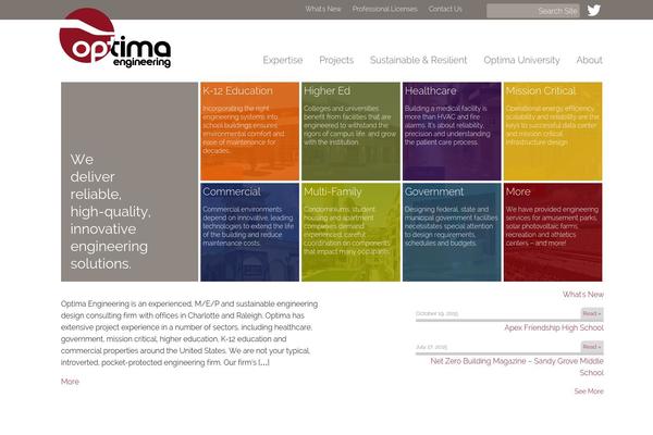 Optima theme site design template sample