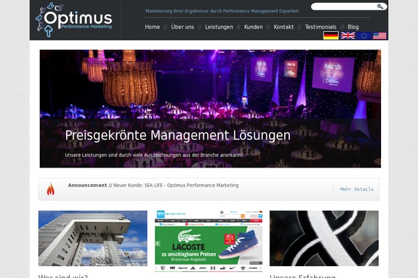 Optimus theme websites examples