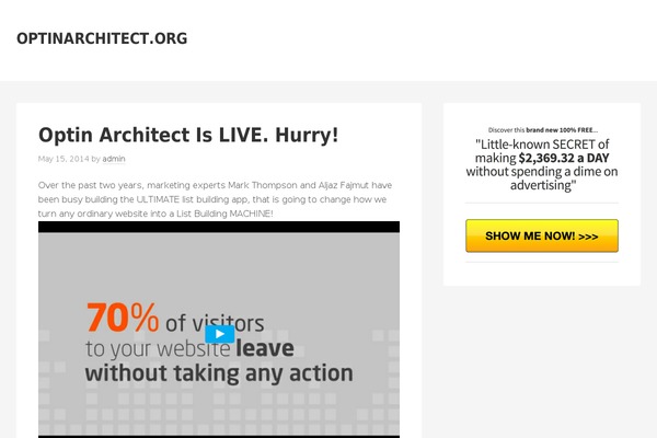 Site using Exitsplash plugin