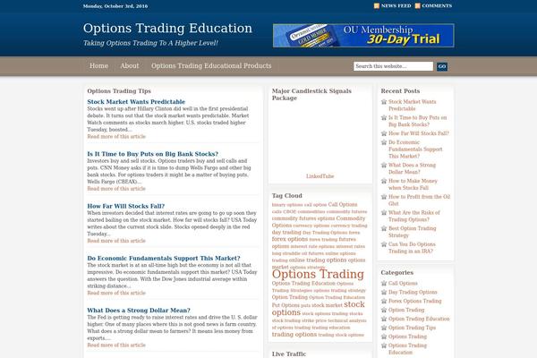 options-trading-education.com site used Education 1.0