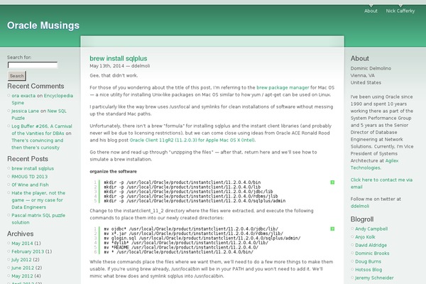 oraclemusings.com site used Garland