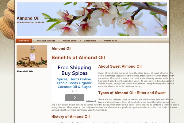 Almond theme site design template sample