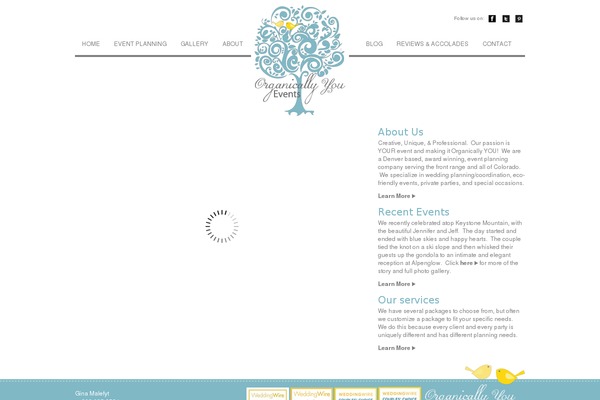 organicallyyouevents.com site used Gina