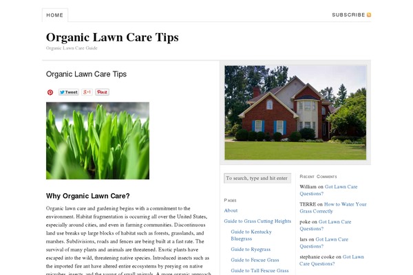 organiclawncaretips.com site used Thesis_18b2