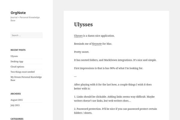 Twenty Fifteen theme site design template sample