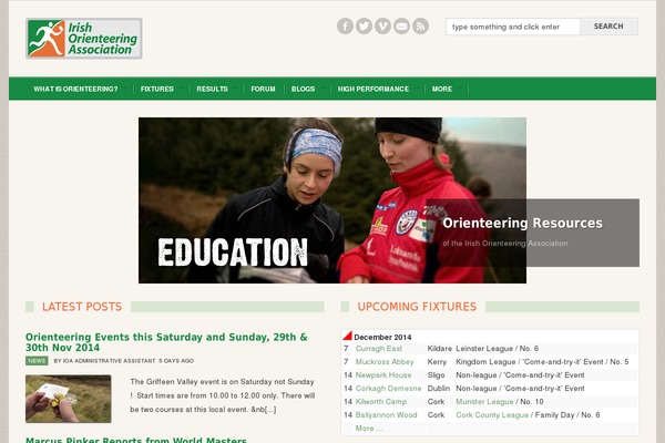 orienteering.ie site used blogzone