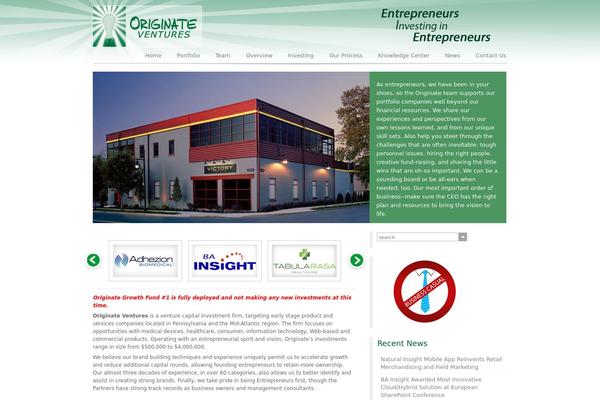 originateventures.com site used Originateventures